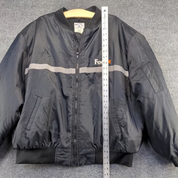 FedEx Stan Herman Men's Quilted Work Uniform Jacket Coat Black 3XL Hooded - Picture 11 of 13